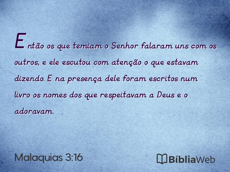 Malaquias 3:16 em imagem para compartilhar