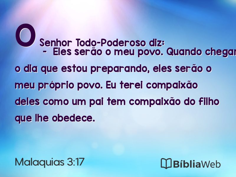Malaquias 3:17 em imagem para compartilhar