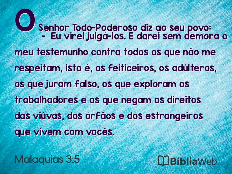 Malaquias 3:5 em imagem para compartilhar