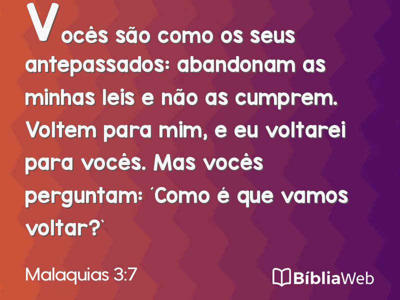 Malaquias 3:7 em imagem para compartilhar