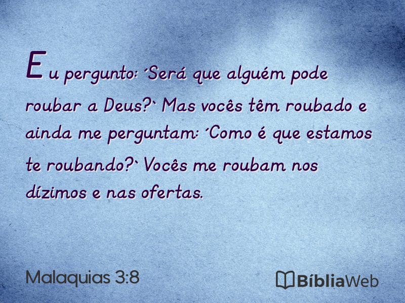 Malaquias 3:8 em imagem para compartilhar