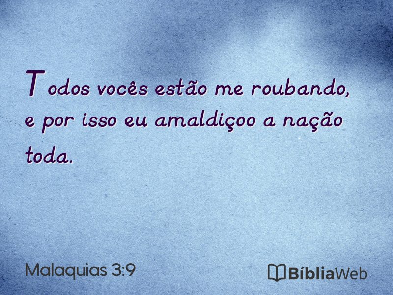 Malaquias 3:9 em imagem para compartilhar