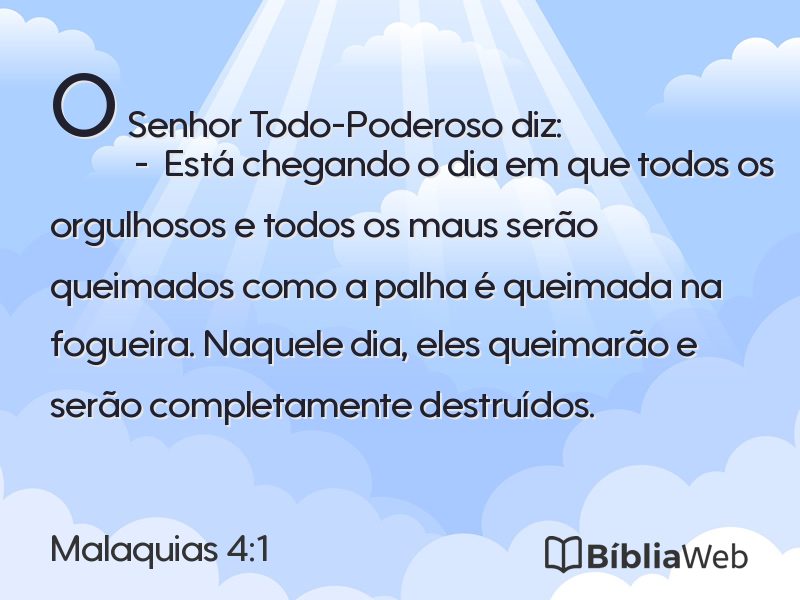 Malaquias 4:1 em imagem para compartilhar
