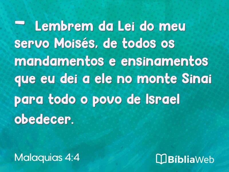 Malaquias 4:4 em imagem para compartilhar
