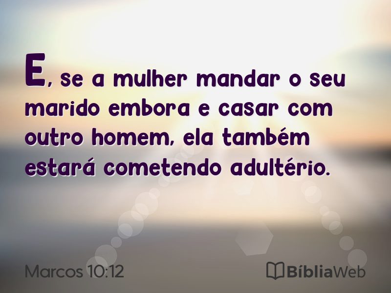 Marcos 10:12 em imagem para compartilhar
