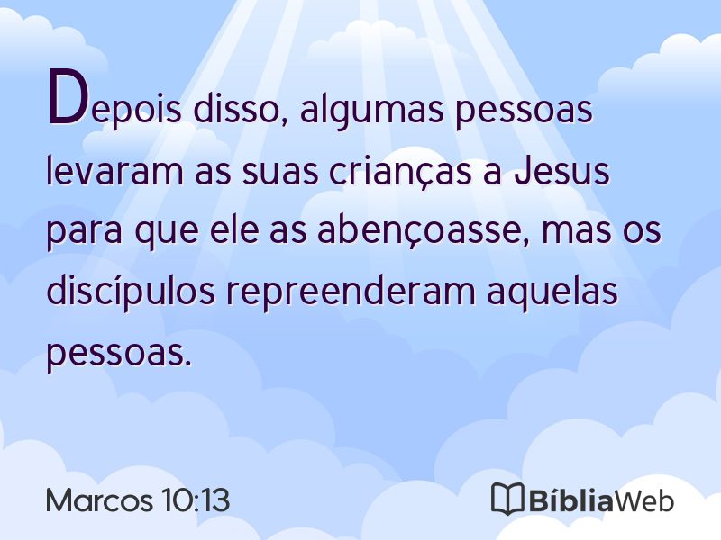 Marcos 10:13 em imagem para compartilhar