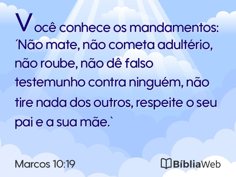 Marcos 10:19 em imagem para compartilhar