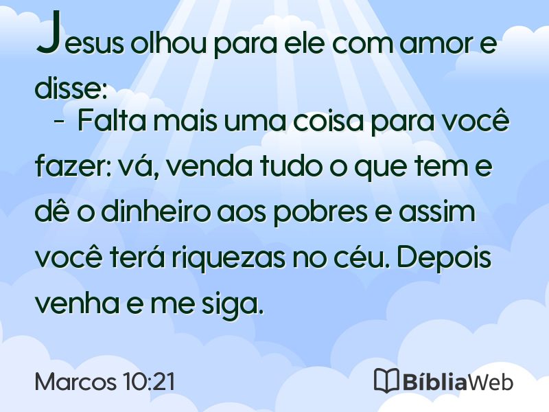 Marcos 10:21 em imagem para compartilhar