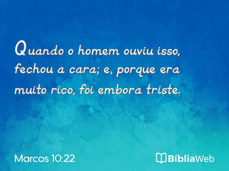 Marcos 10:22 em imagem para compartilhar
