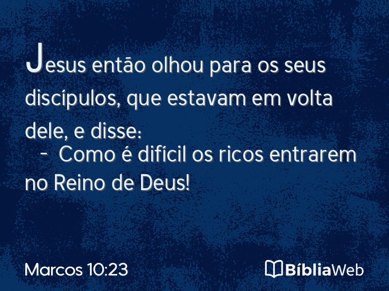 Marcos 10:23 em imagem para compartilhar