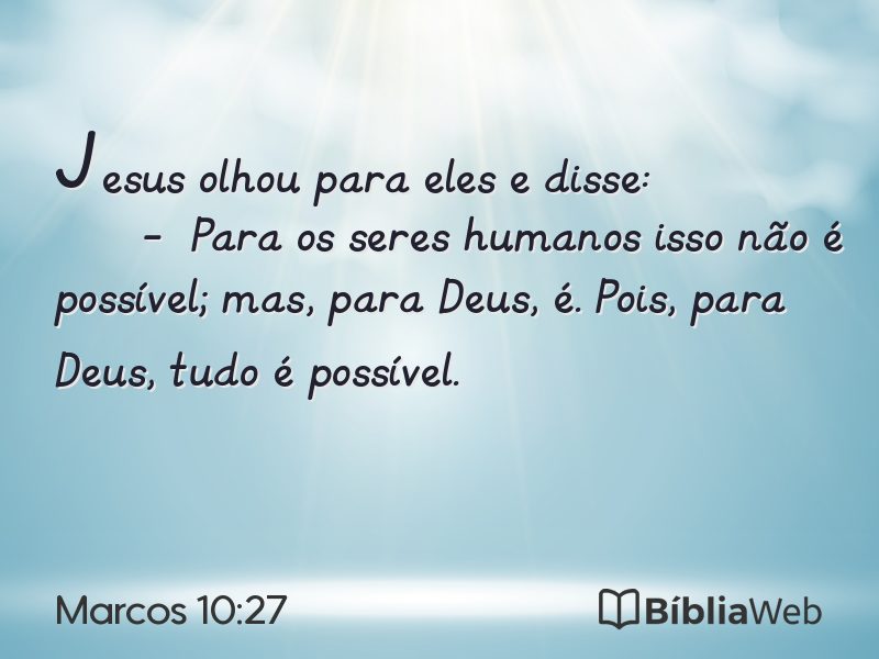 Marcos 10:27 em imagem para compartilhar