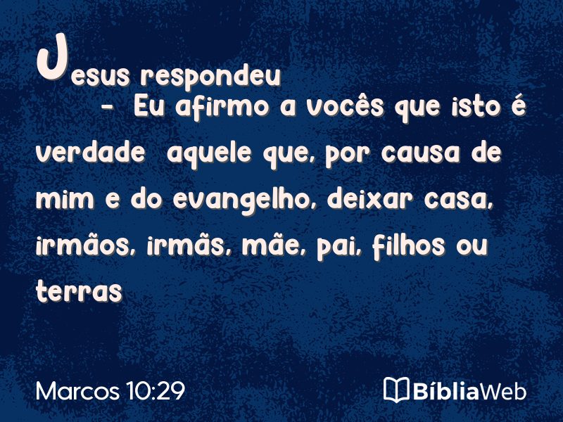 Marcos 10:29 em imagem para compartilhar