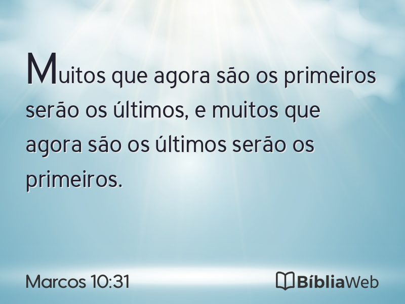 Marcos 10:31 em imagem para compartilhar