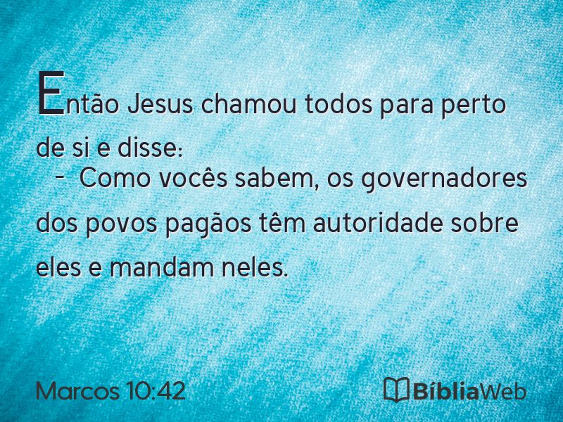 Marcos 10:42 em imagem para compartilhar