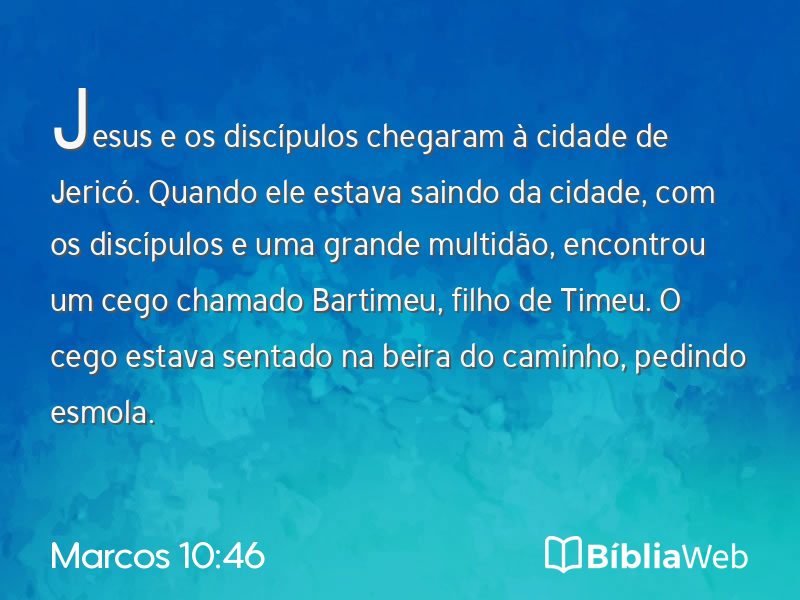 Marcos 10:46 em imagem para compartilhar