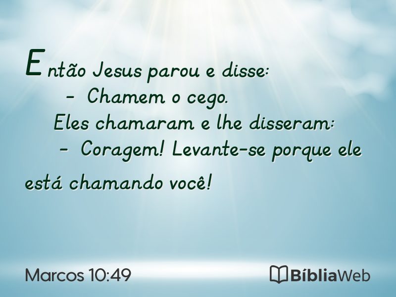Marcos 10:49 em imagem para compartilhar