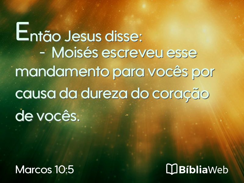 Marcos 10:5 em imagem para compartilhar