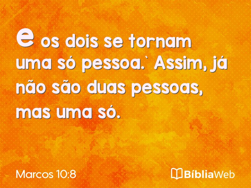 Marcos 10:8 em imagem para compartilhar