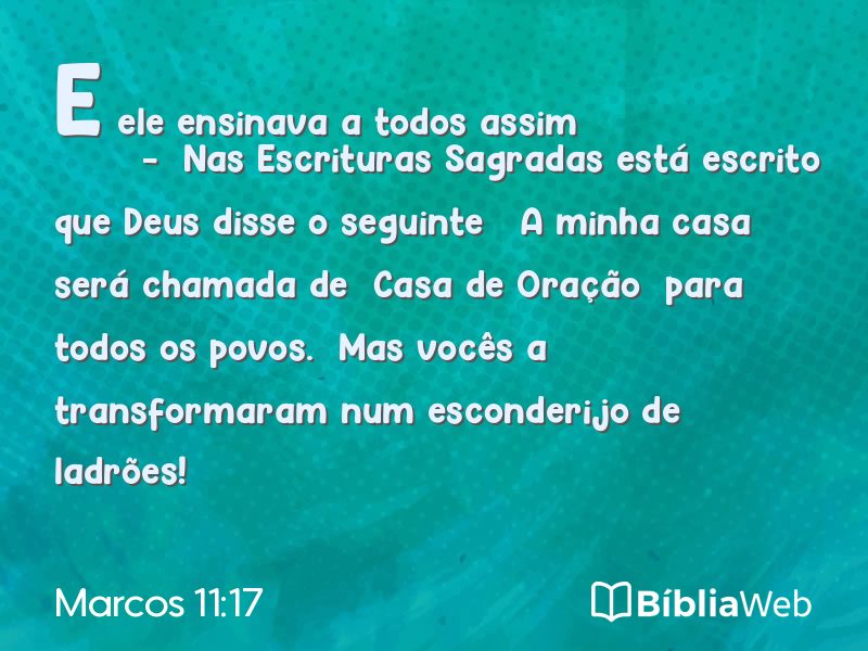 Marcos 11:17 em imagem para compartilhar