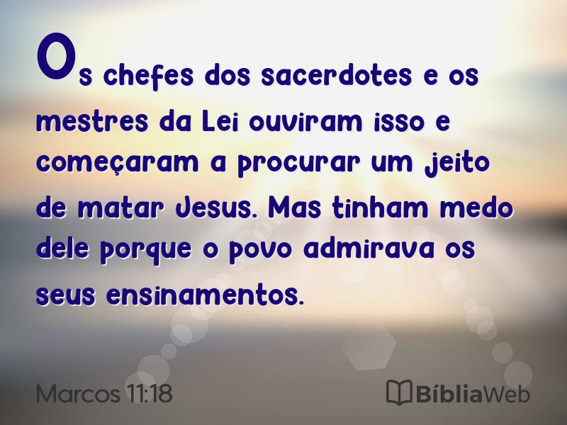 Marcos 11:18 em imagem para compartilhar