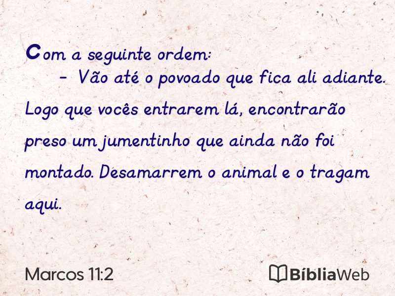 Marcos 11:2 em imagem para compartilhar