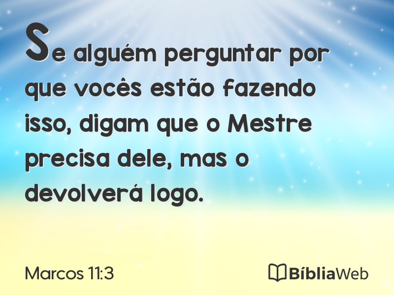 Marcos 11:3 em imagem para compartilhar