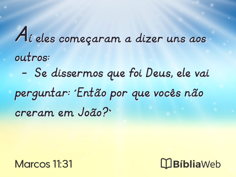 Marcos 11:31 em imagem para compartilhar
