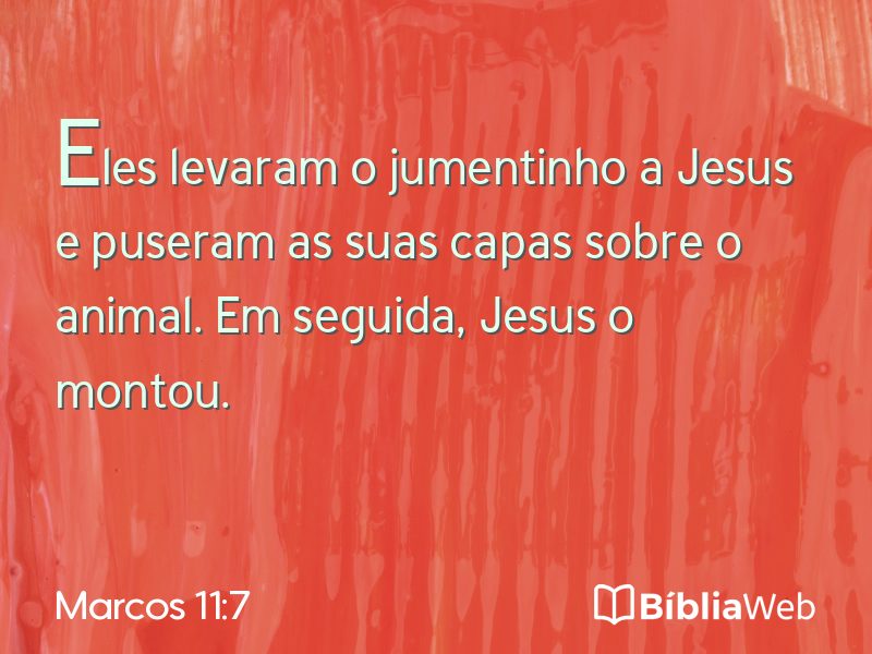 Marcos 11:7 em imagem para compartilhar