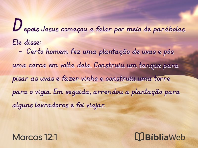 Marcos 12:1 em imagem para compartilhar
