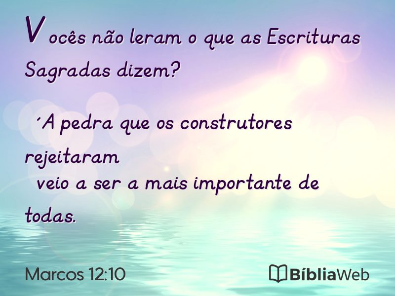 Marcos 12:10 em imagem para compartilhar