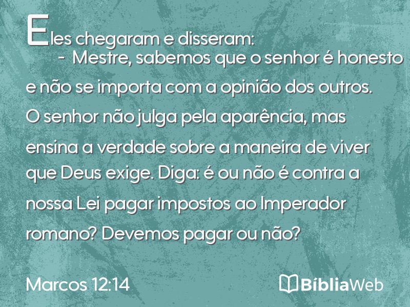 Marcos 12:14 em imagem para compartilhar