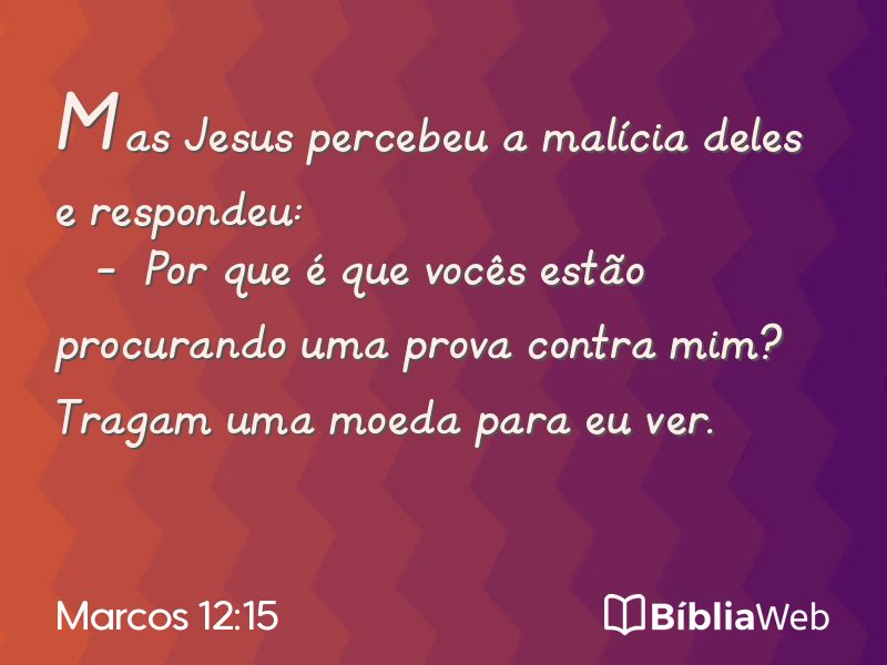 Marcos 12:15 em imagem para compartilhar