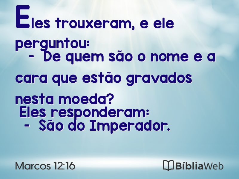 Marcos 12:16 em imagem para compartilhar