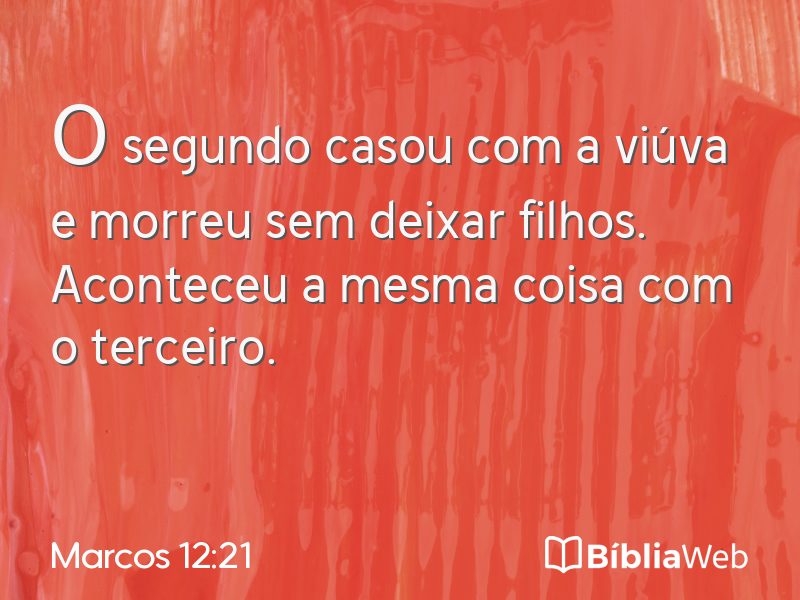 Marcos 12:21 em imagem para compartilhar