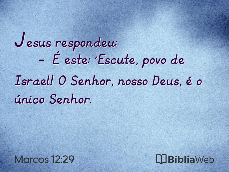 Marcos 12:29 em imagem para compartilhar