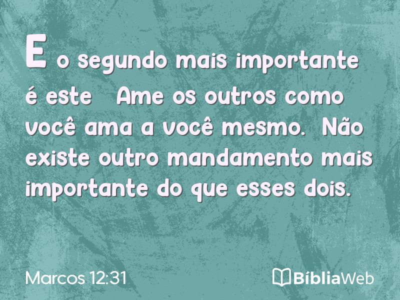 Marcos 12:31 em imagem para compartilhar