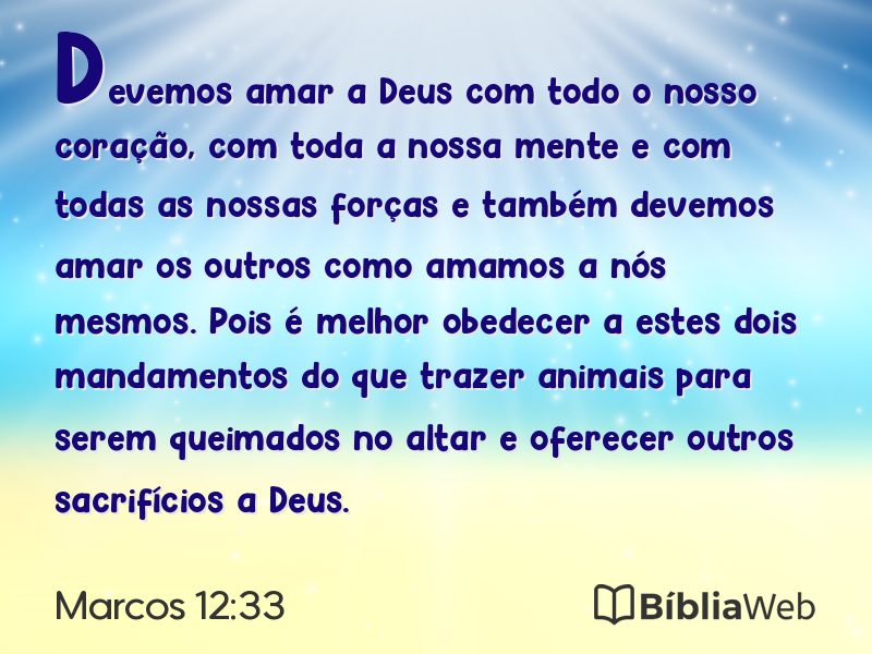 Marcos 12:33 em imagem para compartilhar