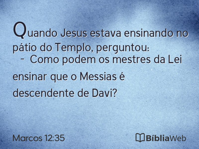 Marcos 12:35 em imagem para compartilhar