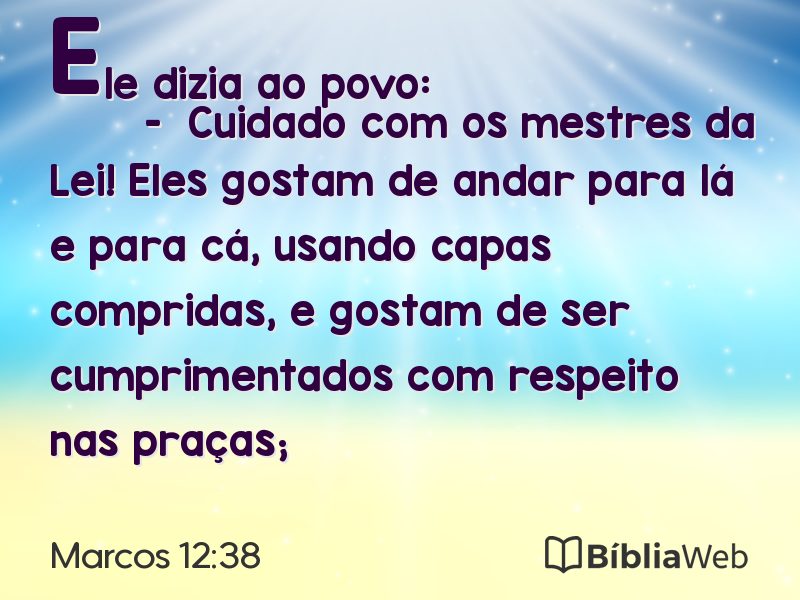 Marcos 12:38 em imagem para compartilhar
