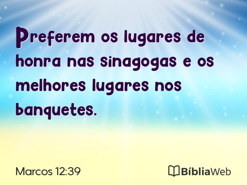 Marcos 12:39 em imagem para compartilhar