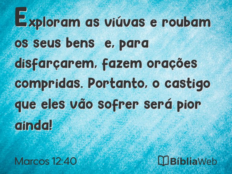 Marcos 12:40 em imagem para compartilhar