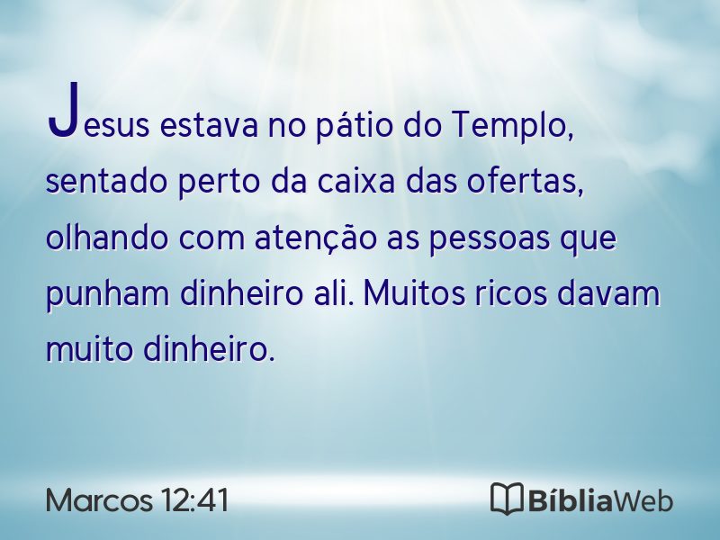 Marcos 12:41 em imagem para compartilhar