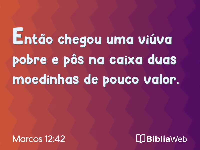Marcos 12:42 em imagem para compartilhar