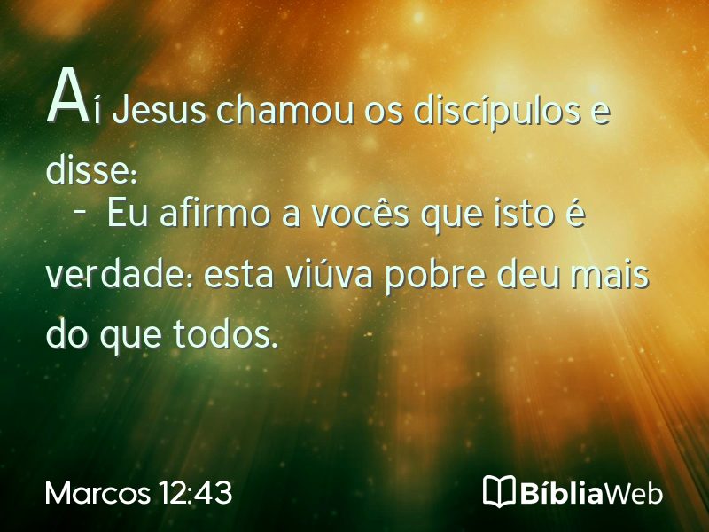 Marcos 12:43 em imagem para compartilhar