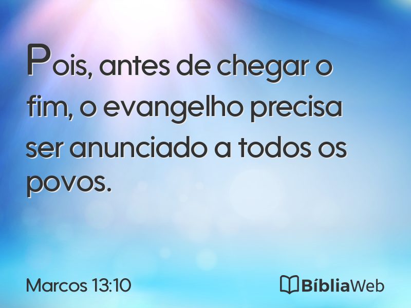 Marcos 13:10 em imagem para compartilhar