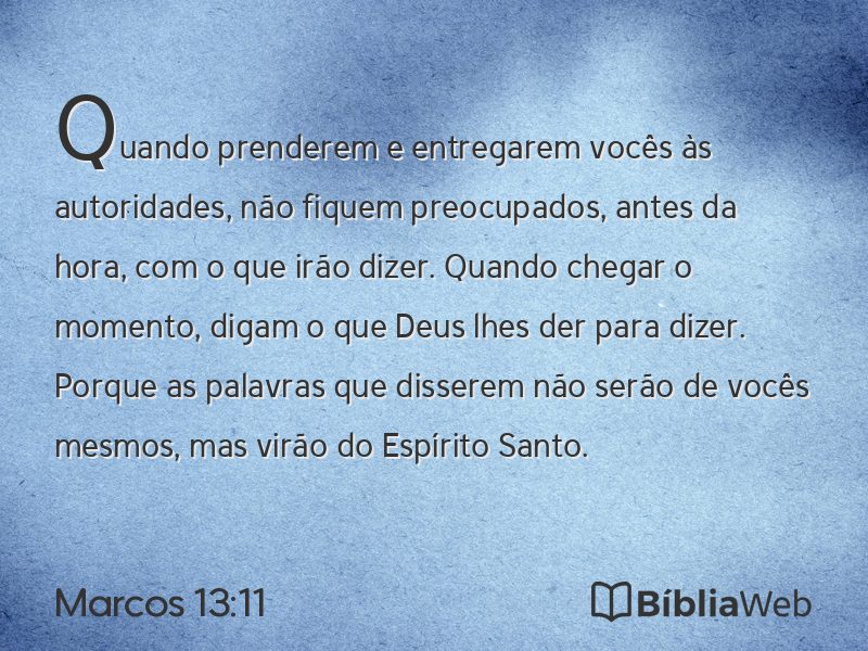 Marcos 13:11 em imagem para compartilhar