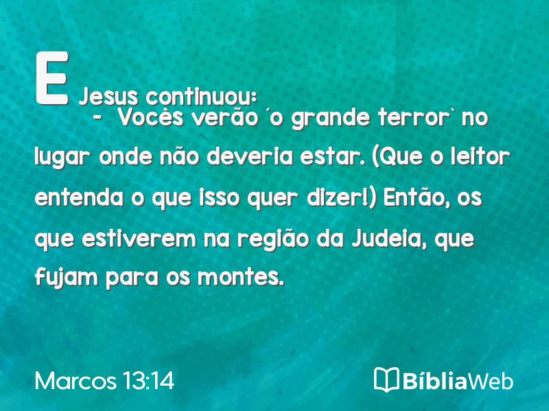 Marcos 13:14 em imagem para compartilhar