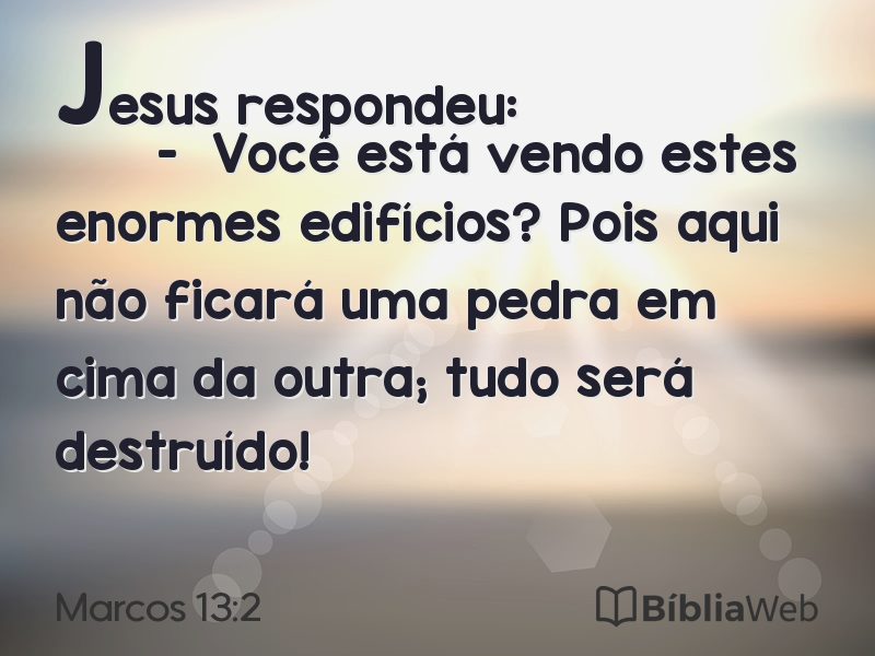 Marcos 13:2 em imagem para compartilhar