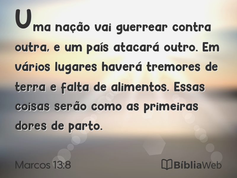 Marcos 13:8 em imagem para compartilhar