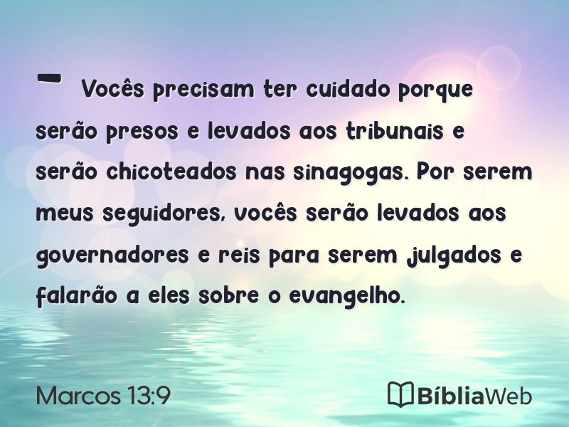 Marcos 13:9 em imagem para compartilhar